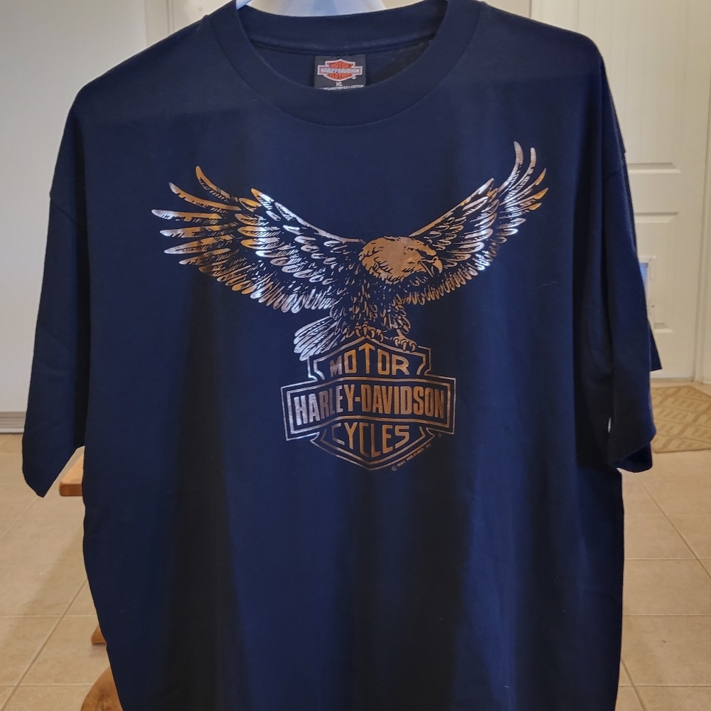 ⏹️EUC~HARLEY~DAVIDSON MEN'S SHORT SLEEVE TEE LAUGHLIN
